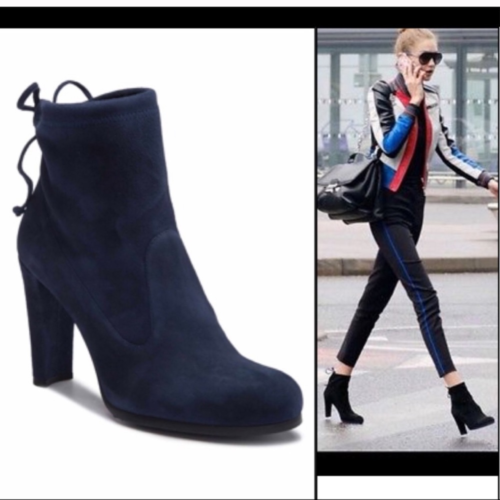 Stuart Weitzman Glove TieBack Ankle Boot 9.5